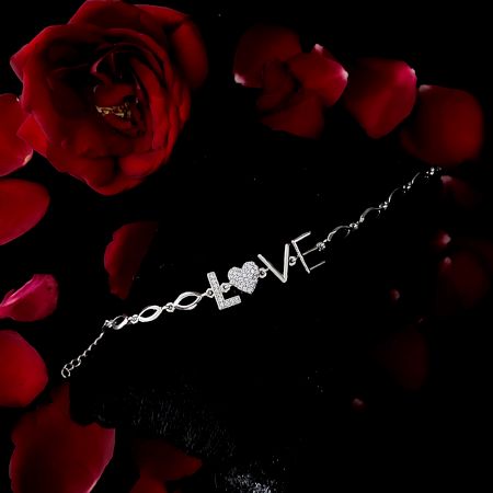 Handcrafted 92.5 Sterling Silver Love Bracelet With Italian Finish